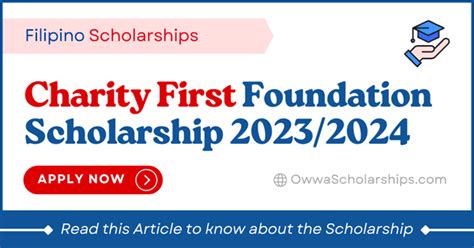 Charity First Foundation Scholarship 2023 .